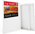 ESRICH Stretched Canvas for Painting 16x20 Inch, Triple Primed Acid-Free Cotton by ESRICH