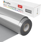 VinylRus Heat Transfer Vinyl-12” x 35FT Silver Iron on Vinyl Roll by VinylRus