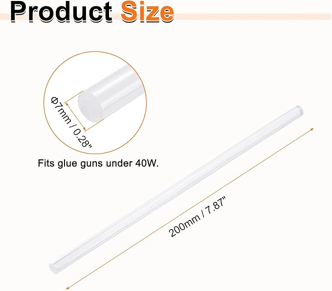 HARFINGTON 10pcs Hot Glue Sticks 0.28" Dia x 7.87" Long EVA Mini Hot Melt - Image 2