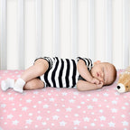 Pack and Play Sheets Girl, 2 Pack Mini Crib Sheets, Stretchy Playard Fitted - Image 4