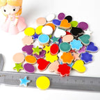 170g Ceramic Mosaic Tiles Pieces, Heart Star Oval Round Flower Shape Mosaics - Image 4