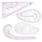 Fashion Clear Metric Sewing Ruler Set, French Curve Pattern Making Ruler Kit by HLZC