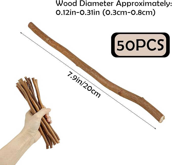 50Pcs Natural Twigs, Driftwood Branches, Unfinished Timber Rods - Image 2