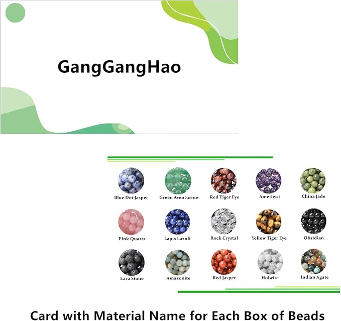 375pcs 8mm Natural Stone Beads Crystal Bracelet Jewelry Making Kit, 15C | - Image 5