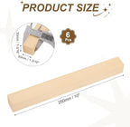 MECCANIXITY 6Pcs Basswood Sticks, 1.2" x 1.2" x 10" Square Wooden Dowel Rods - Image 2