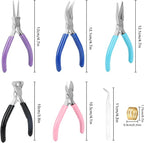 5 Pcs Jewelry Making Pliers Tools, Includes Needle, Bent & Zipper Pliers - Image 2