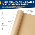PerkHomy Brown Kraft Paper Roll 17.5" x 1 - Image 4