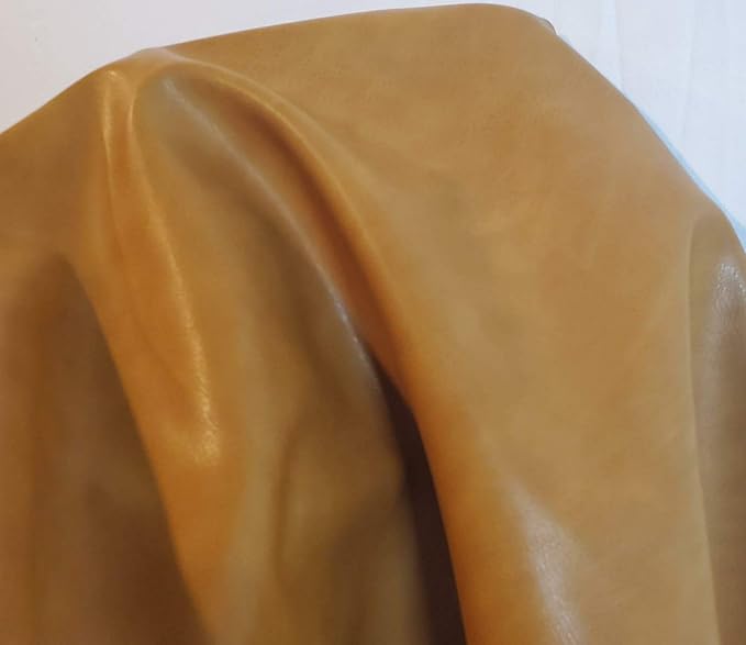 Italian Tan Caramel Tan Two-Tone Faux Leather Sheet Synthetic Pleather 0.9 mm 1 - Image 4