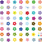 62PCS Colorful Flower Stickers, Waterproof PVC Vinyl Cute Floral Decals - Image 2