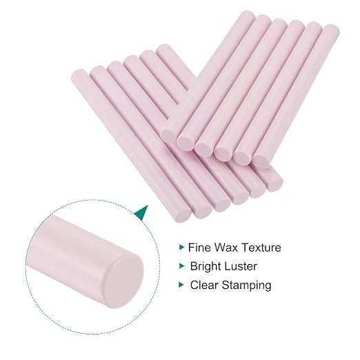 MECCANIXITY 12 Pcs Pure Pink Cylinder Sealing Wax Stick Glue Gun Wax Seal Rod - Image 3