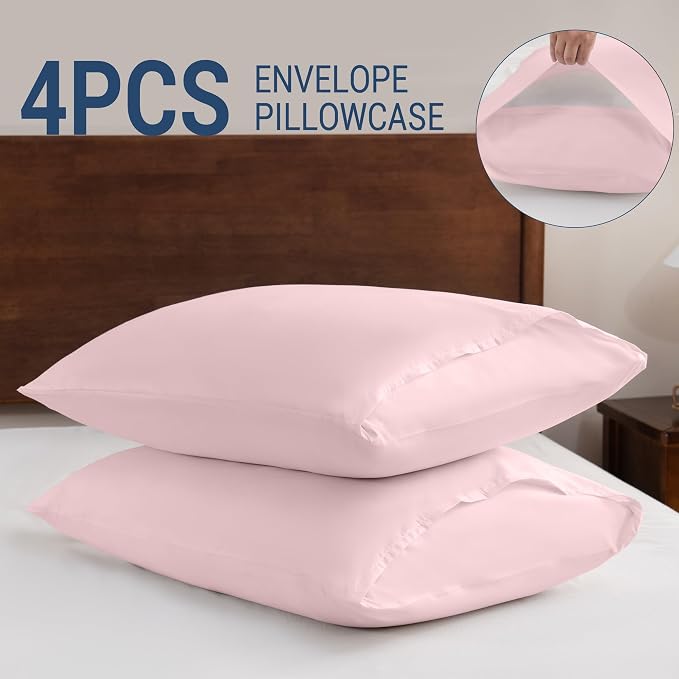 Pillowcases Standard 4 Pack, 20x26 Pillow Cases - Image 5