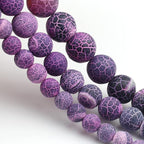 48pcs Natural Matte Purple Oxidized Gemstone Beads，8mm Frosted Round Loose - Image 5