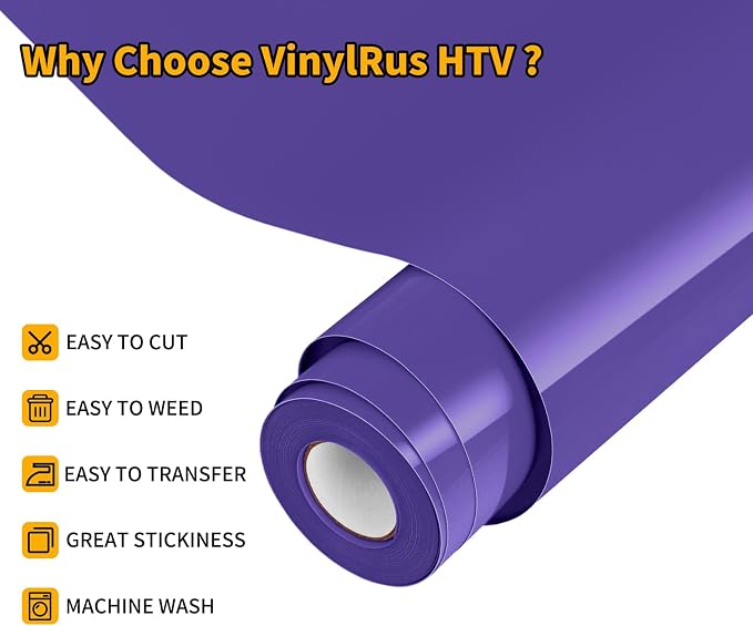 VinylRus Heat Transfer Vinyl-12” x 20ft Dark Blue Iron on Vinyl Roll - Image 2