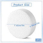 3 Inch Foam Circles for Crafts, 12 Pack 1 Inch Thick White Polystyrene Circles - Image 3