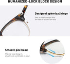 Blue Light Blocking Glasses Vintage Half Frame UV Clear Lens Anti Eyestrain - Image 5