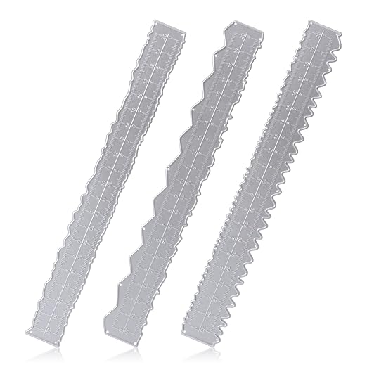 JJUNW 3 Pcs Deckle Edge Ruler Carbon Steel Metal Paper Tearing Ruler Craft Ruler by Unknown