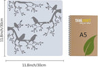 GORGECRAFT Tree Stencil Template Bird Large 11.8x11.8 Inch Reusable Birds on - Image 2