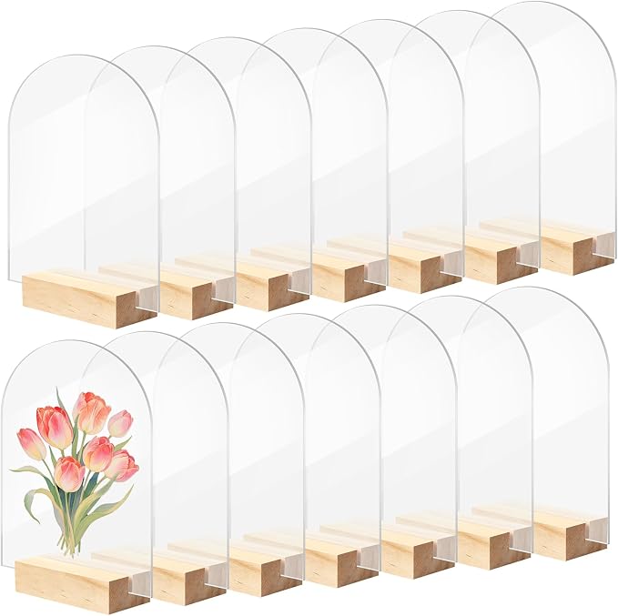 Bercoor 15 Pack 4x6 Inch Blank Clear Arch Acrylic Sign by Bercoor