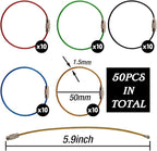 ROYHOO 50PCS 5.9" Steel Wire Keychain, Colored Nylon Coated Stainless Steel - Image 2