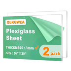 16X20 Plexiglass Sheets 1/8” Thick, 3mm Clear Acrylic Sheet 2 Pack | Plexi by QLKGWEA