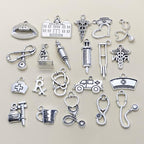 WOCRAFT 120pcs Antique Silver Medical Charms - Image 5