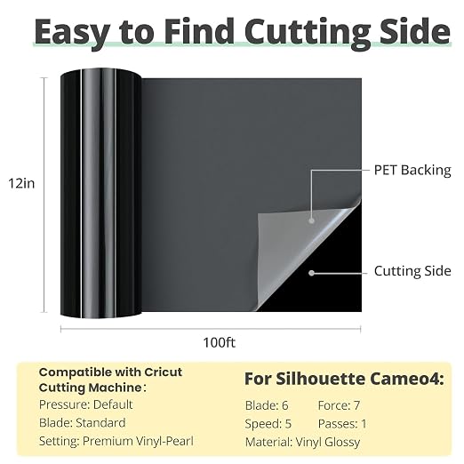 HTVRONT Black Permanent Vinyl, Silhouette, Cameo Cutters, Scrapbooking - Image 2