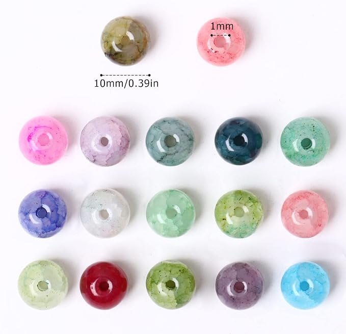 160PCS Natural Stone Beads 10MM Agate Spacer Beads Bulk - Image 2