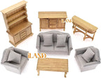iLAND Miniature Wooden Dollhouse Furniture Set: Sofa, Coffee Table - Image 5
