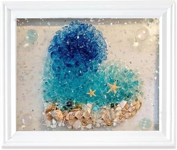 Sea Glass Art Kit, DIY Mosaic Arts and Craft Kits Ocean Painting Kit, DIY Resin by LYJZYXGS