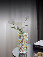 Magcolor Hand Painted Colorful Woven Glass Vase -Crystal Flower Vase- 7.7 inch - Image 9