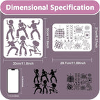 2Pcs Disco People Stencils for Painting, 11.8"x11.8" Reusable Disco Ball - Image 2