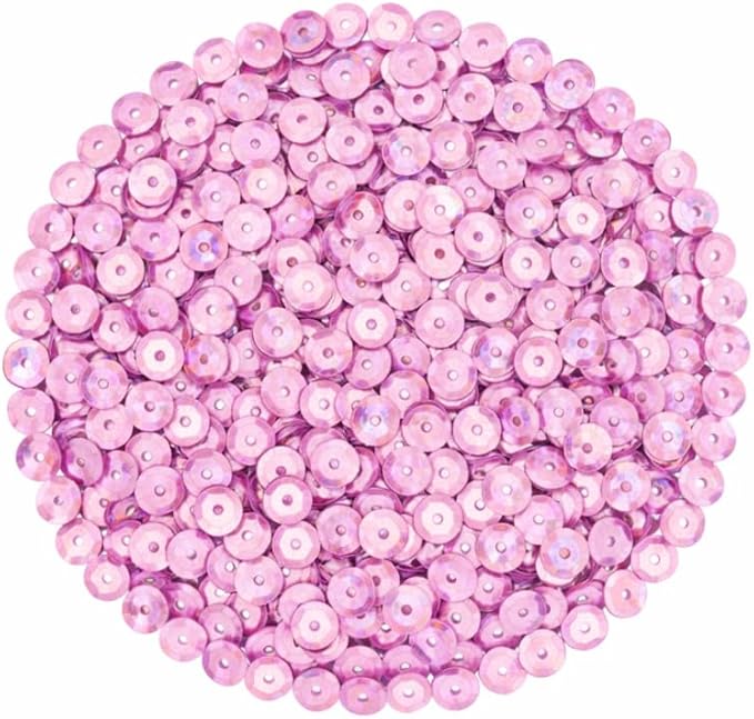 Mandala Crafts 6mm Cup Holographic Light Pink Sequins - Image 2