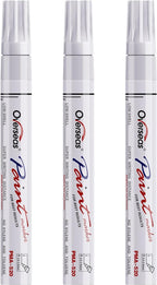 Overseas White Paint Pens Permanent Markers, 3 Oil Based Paint Makrers | Medium by Overseas