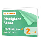 16X20 Plexiglass Sheets 1/4” Thick, 6mm Clear Acrylic Sheet 2 Pack | Plexi by QLKGWEA