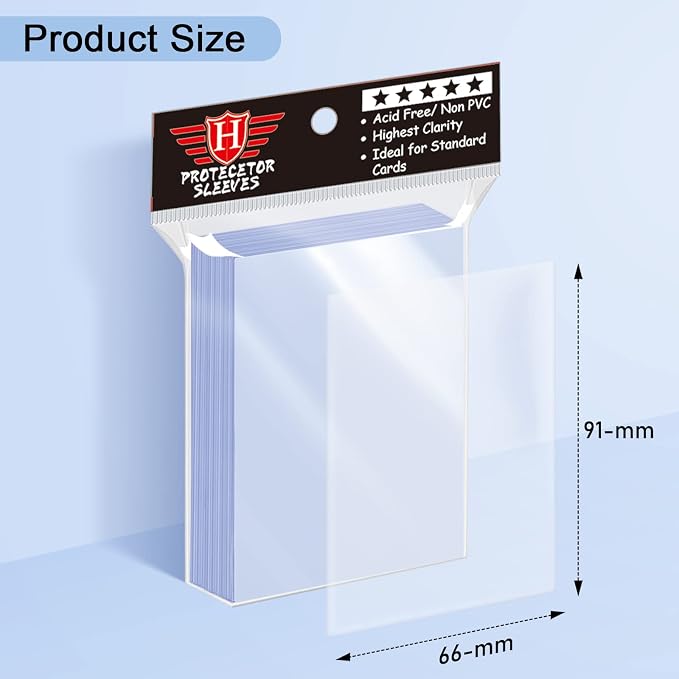 500 Counts Card Sleeves for Trading Cards, Soft Penny Card Sleeves Clear - Image 2