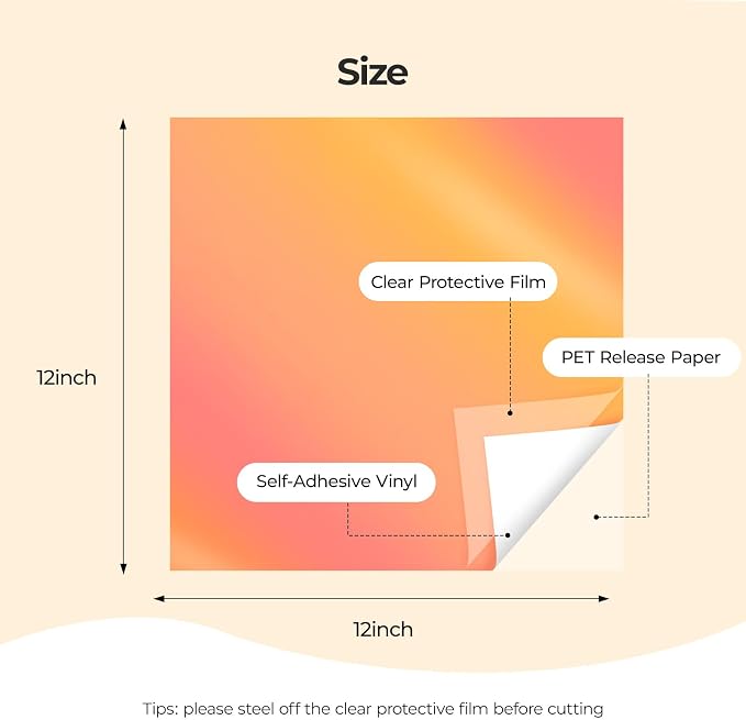 HTVRONT Holographic Vinyl-22 Pack Holographic & Textured Metallic Permanent - Image 3