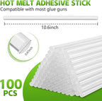 KISEER 100 Pack Clear 0.43 x 11 Inch Full Size Hot Glue Sticks Universal Fit - Image 2