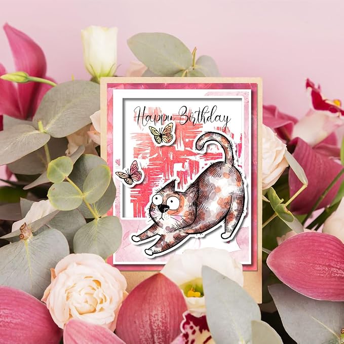 GLOBLELAND 8.3x5.8in Cartoon Flower Cat Clear Stamps - Image 4