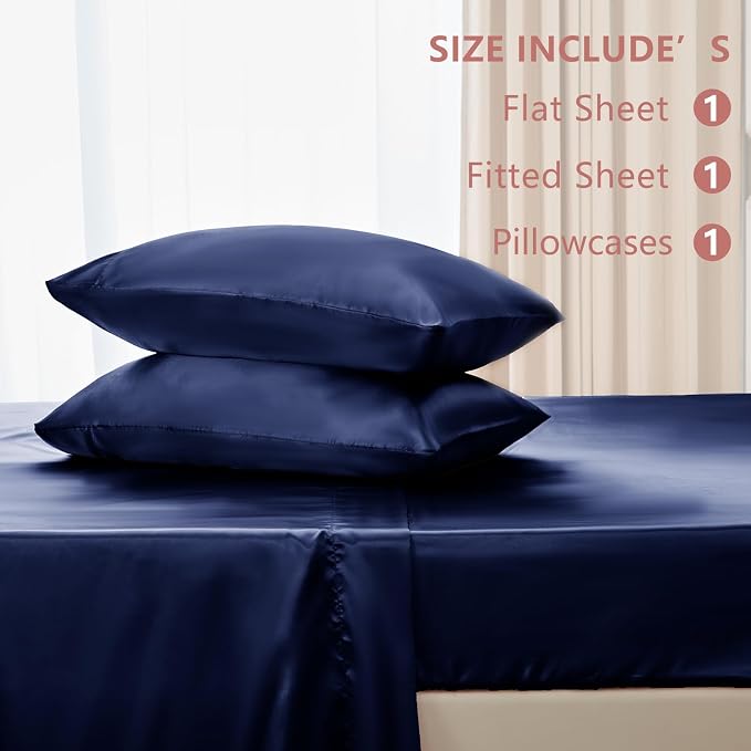 CozyLux Satin Sheets Twin Sheet Set - Image 6