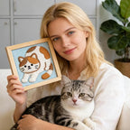 INFUNLY 2 Pcs Cats Punch Needle Embroidery Kit 9.4" DIY Punch Embroidery Kit - Image 7