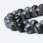 Natural Snowflake Obsidian Beads Round Loose Stone Energy Healing Gemstone Beads - Image 4