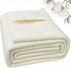 Natural Cotton Batting for Quilting - 150g/m² Lightweight by Drounphi