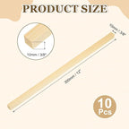 MECCANIXITY 10Pcs Wood Strips Slats, 3/8" x 3/8" x 12" Thin Wood Sticks Flat - Image 2