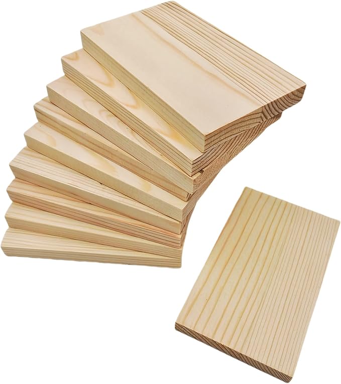 10PCS Rectangle Wood Boards Unfinished Wood Blocks - Image 5