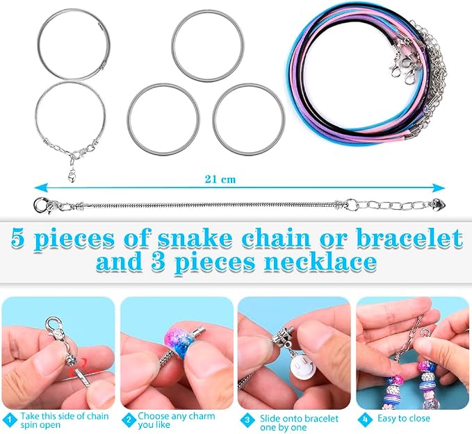 AIPRIDY Charm Bracelet Making Kit, Unicorn Mermaid Crafts Gifts Set Can - Image 5