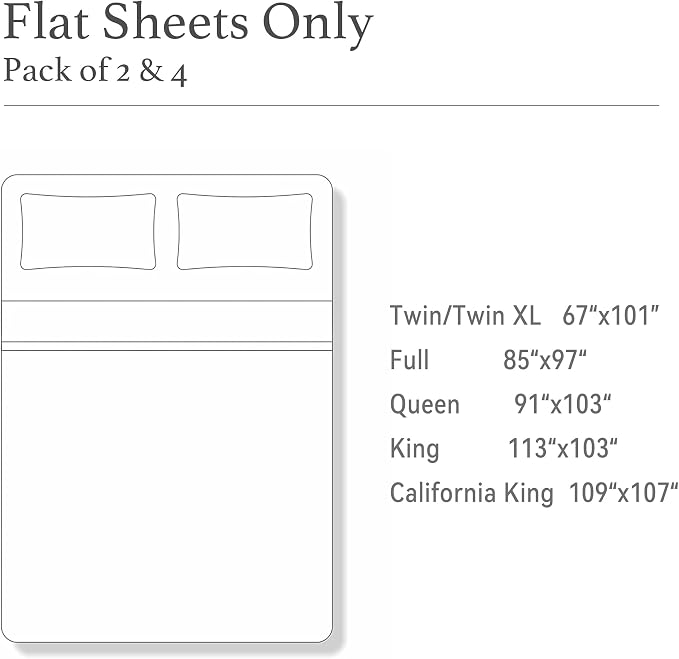 Twin/Twin XL Size Flat Sheet 2 Pack, 100% Cotton Percale Flat Bed Sheet - Image 5