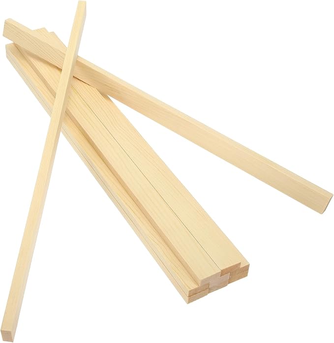 MECCANIXITY 10Pcs Wood Strips Slats, 5/16" x 7/8" x 16" Thin Wood Sticks Flat by MECCANIXITY