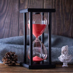 BELLAWARE Hourglass Timer with Red Sand, 45 Minute Wooden Sand Timer | Creative by BELLAWARE