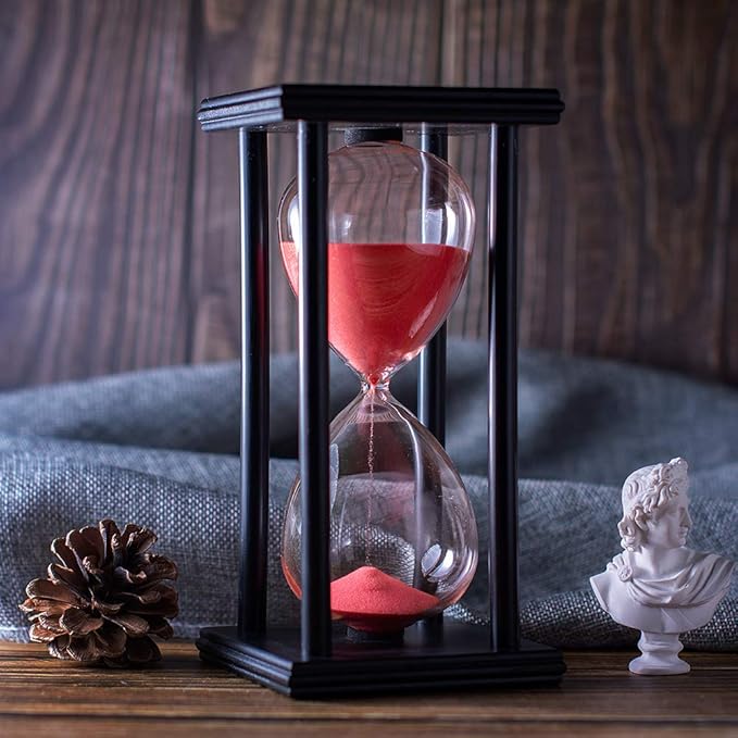 BELLAWARE Hourglass Timer with Red Sand, 30 Minute Wooden Sand Timer | Creative by BELLAWARE