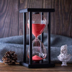 BELLAWARE Hourglass Timer with Red Sand, 30 Minute Wooden Sand Timer | Creative by BELLAWARE